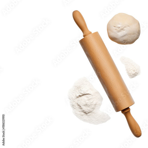 dough and rolling pin