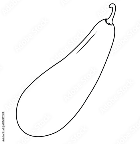 Cute cartoon hand drawn vector bottle gourd outline.