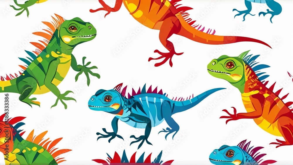 Obraz premium World Lizard Day: Vibrant and Detailed Illustration of a Lizard in a Natural Habitat