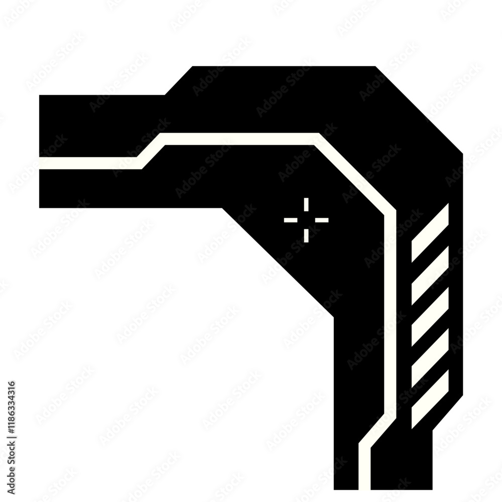 Digital technology style line and element Digital technology style line and element
