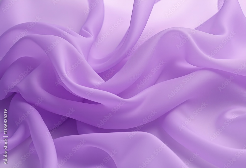 Fototapeta premium Soft purple fabric with swirling folds and texture.