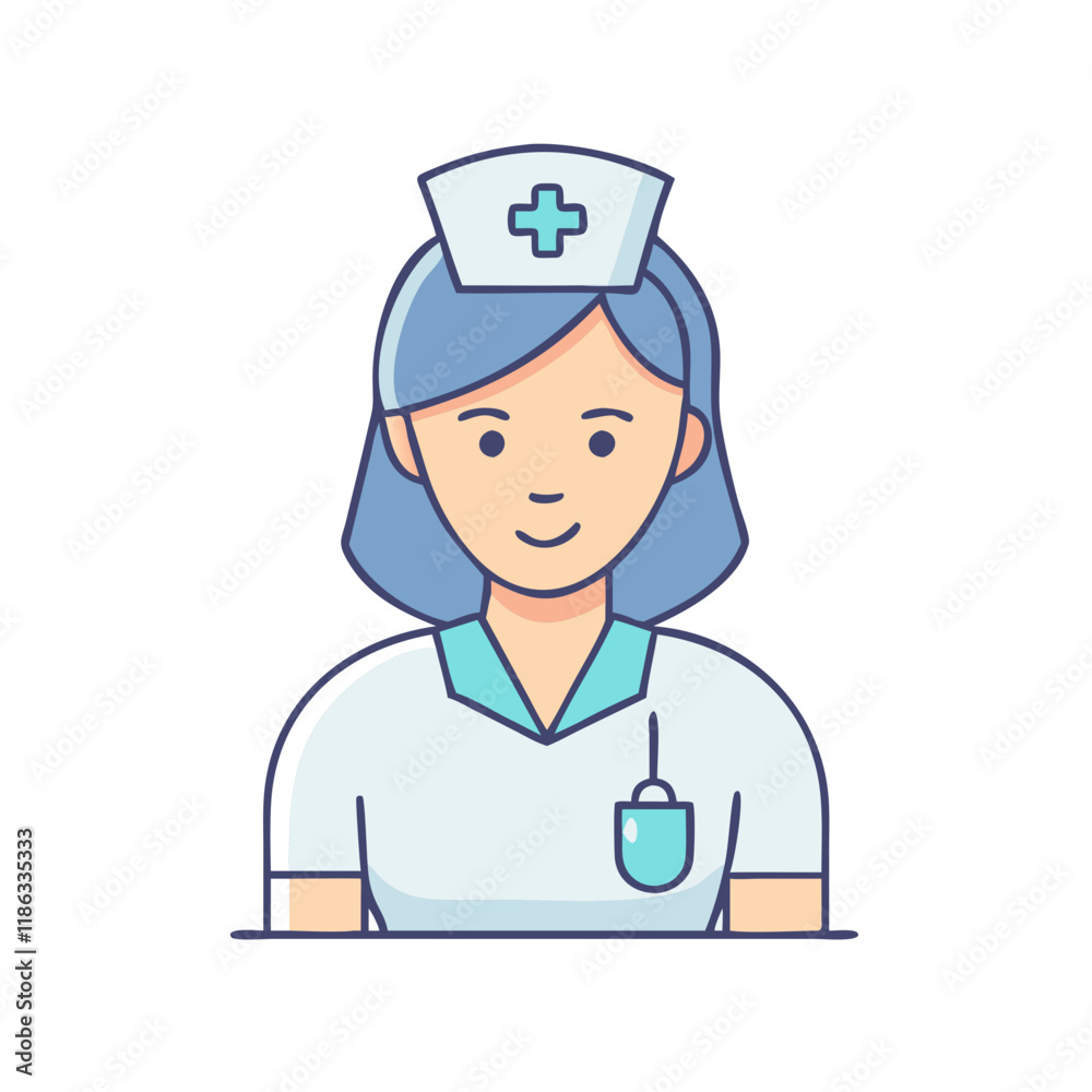 nurse vector icon, women’s day vector illustration - simple illustration of nurse perfect for logos, and holidays -themed designs. nurse vector icon, women’s day vector illustration - simple illustration of nurse perfect for logos, and holidays -themed designs.