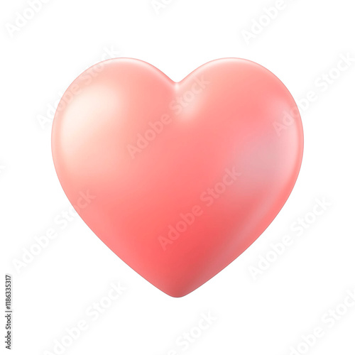 3D pink heart icon for Valentine's Day celebration