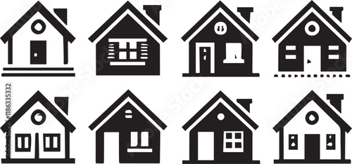 House icon set. Home vector illustration sign. Hotel symbol.

