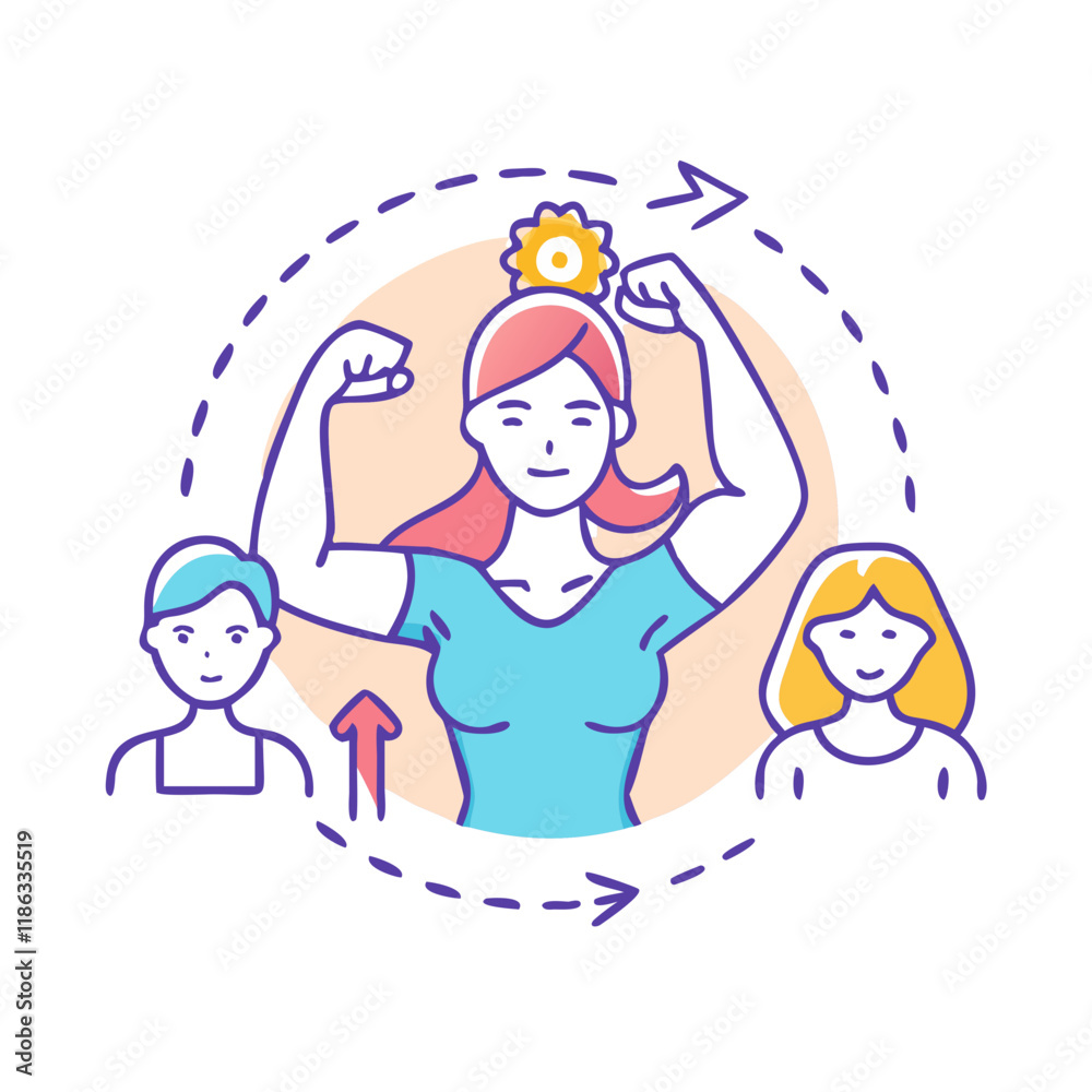 Fototapeta premium strong women s vector icon, women’s day vector illustration - simple illustration of strong women s perfect for logos, and holidays -themed designs.