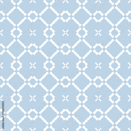Blue and white seamless pattern with elements