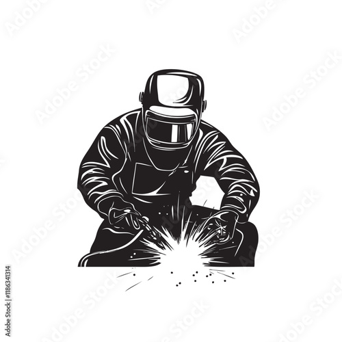 illustration of a welder