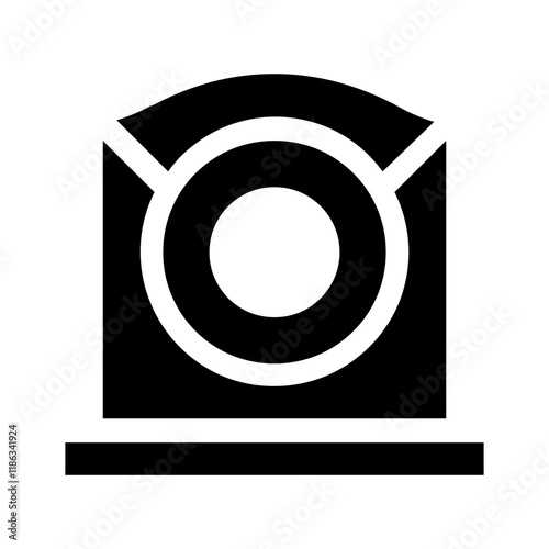 black and white gong icon