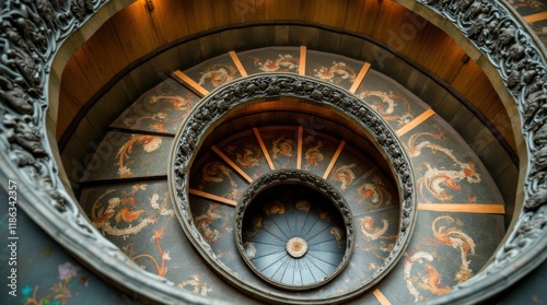 Art Nouveau Spiral Staircase Resembling a Giant Fern photo