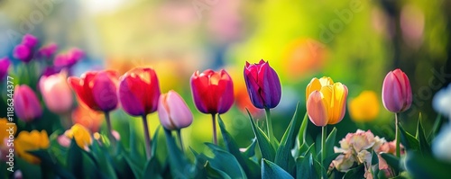 flowers, garden, , nature, spring, vibrant colors, celebration, fresh, greenery, seasonal blooms, growth, bright hues, outdoor scene, joyful atmosphere, floral display The image features vibrant