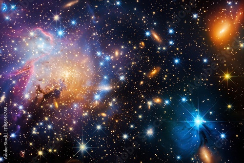 Vibrant Starfield with Nebulae and Galaxies Illuminating the Cosmos photo