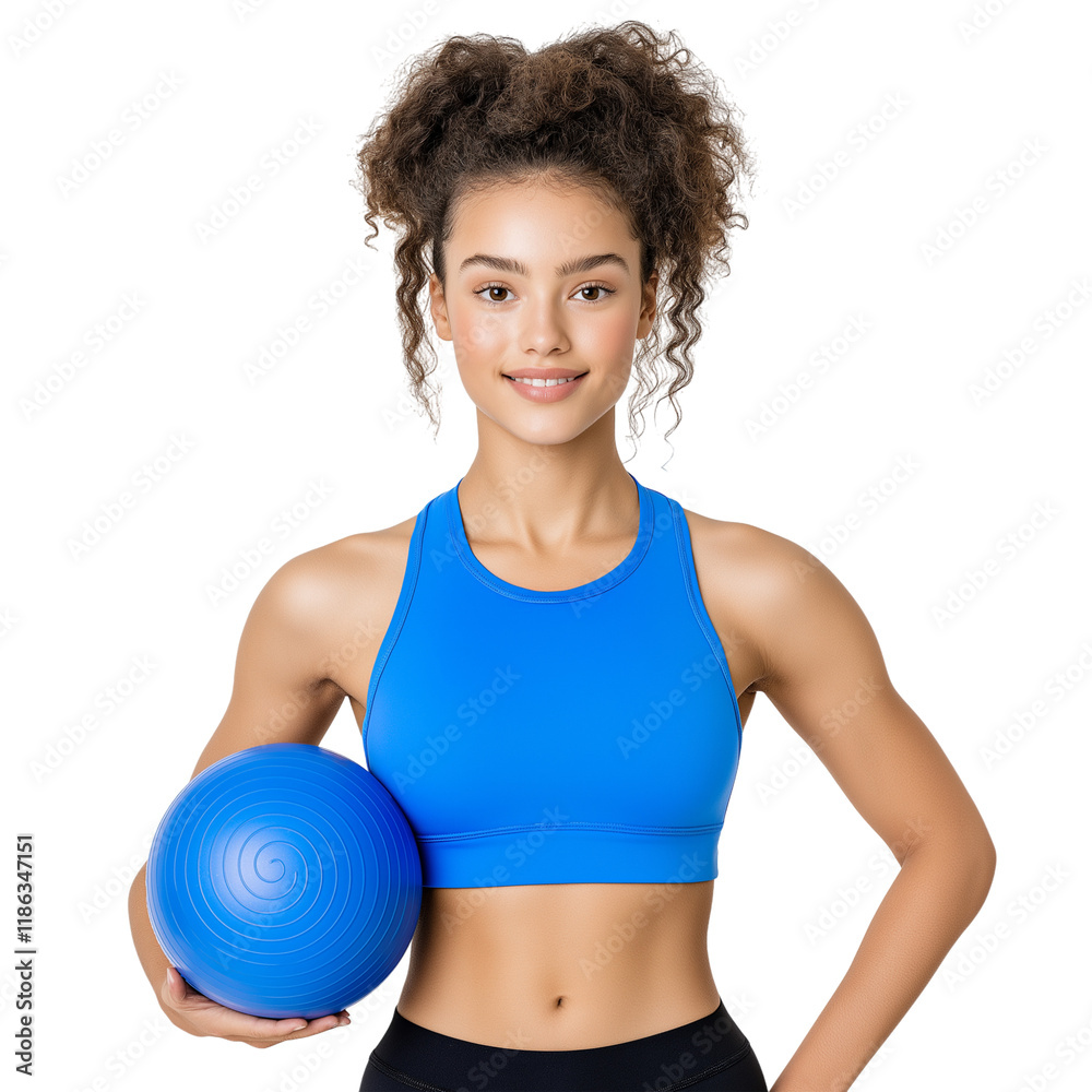 Fit Woman with Exercise Ball | Fitness Trainer, Sportswear, Isolated Fit Woman with Exercise Ball | Fitness Trainer, Sportswear, Isolated