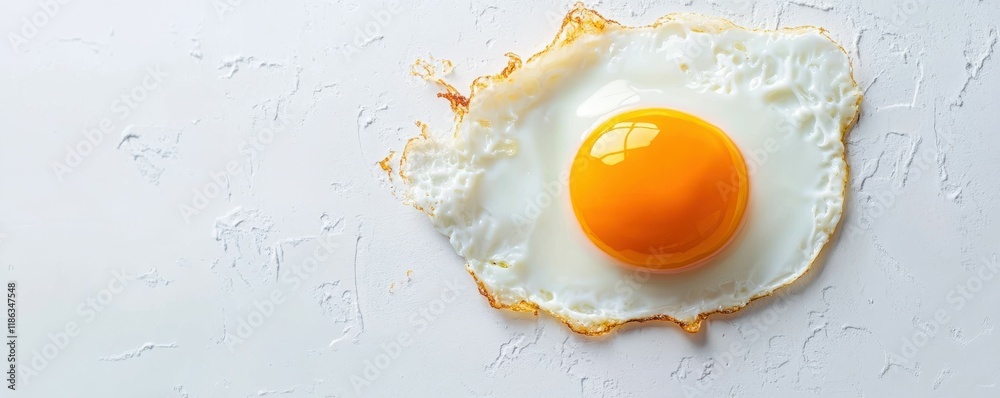 fried egg, food, breakfast, yolk, white, isolated on white background, vibrant yellow yolk, culinary concept, tasty dish, breakfast dish