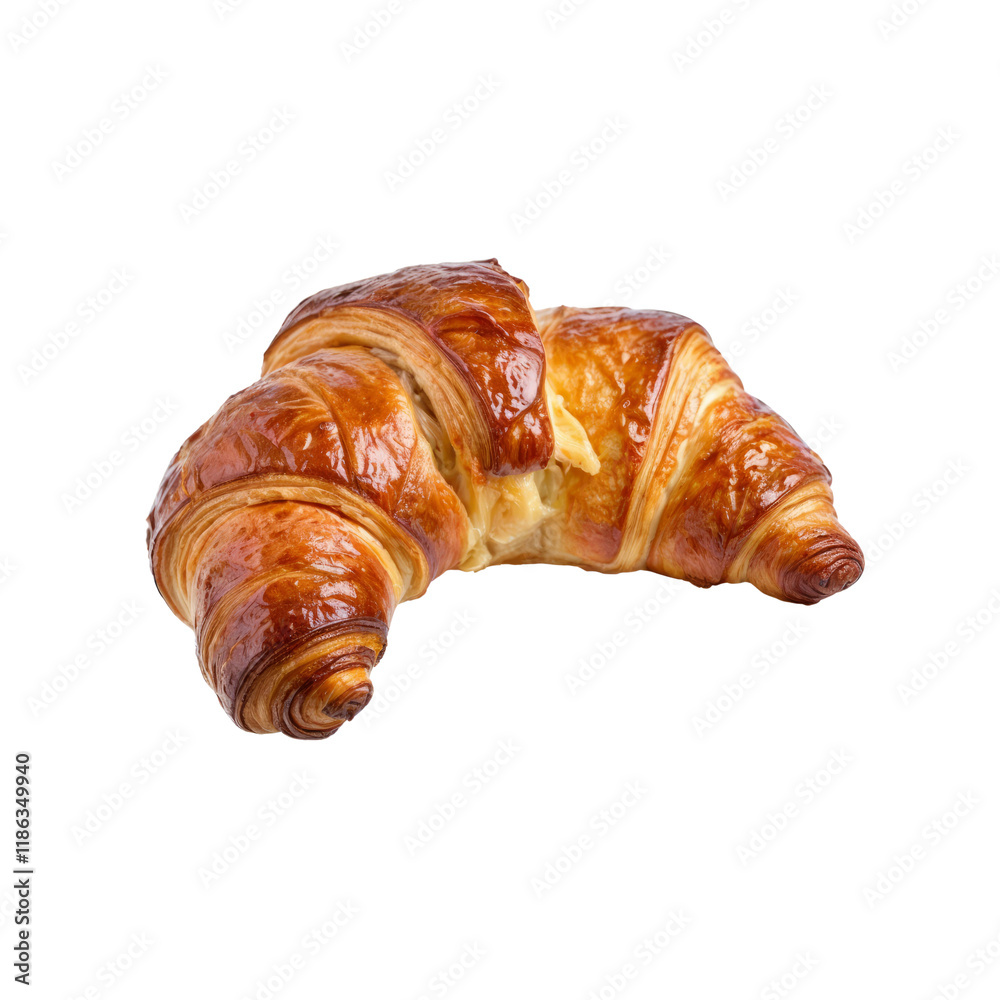 Golden Flaky Croissant: A close-up shot of a freshly baked croissant, showcasing its golden-brown crust and flaky layers, ready to be enjoyed. Golden Flaky Croissant: A close-up shot of a freshly baked croissant, showcasing its golden-brown crust and flaky layers, ready to be enjoyed.