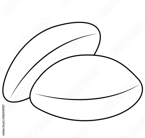 Cute cartoon hand drawn vector coffee beans coloring page. photo