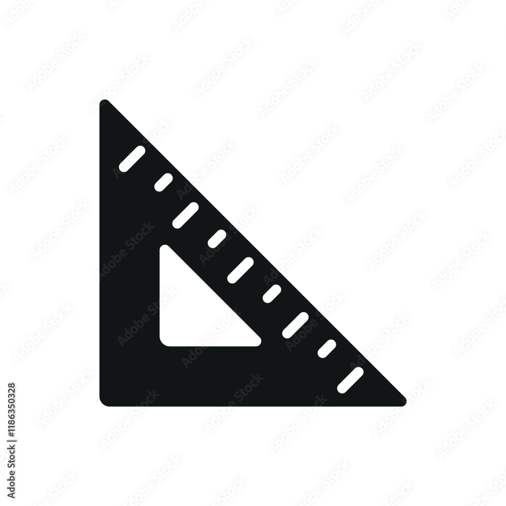 Triangle rule icon featuring a sleek and professional style, ideal for adding accuracy to engineering, architectural, or measurement-themed projects Triangle rule icon featuring a sleek and professional style, ideal for adding accuracy to engineering, architectural, or measurement-themed projects