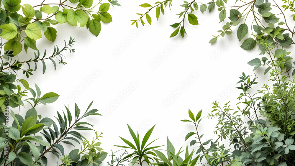 Plants border frame copy space area Plants border frame copy space area