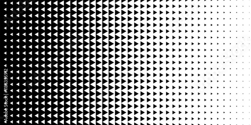 Dot halftone pattern seamless background. Triangle polka dot pattern vector template. Abstract futuristic dotted mesh with gradient effect. Geometric minimal digital design.