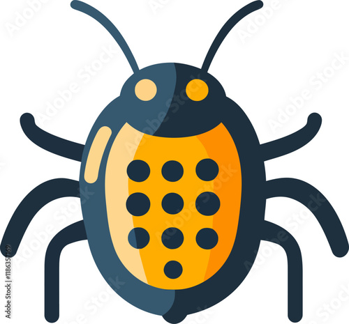 Bug Computer Virus. Vector Illustration.