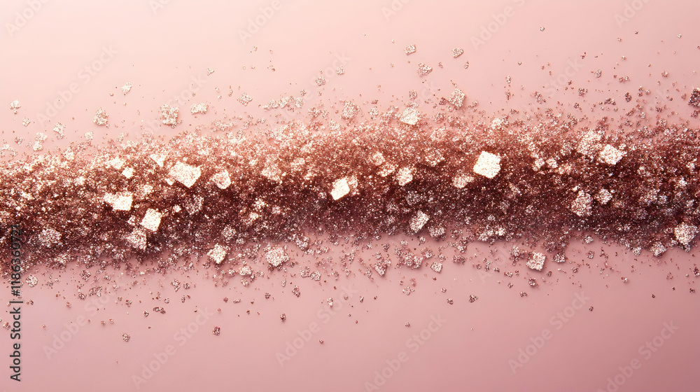 Obraz premium Soft rose gold particles shimmering against a warm blush pink backdrop with gradient light effects