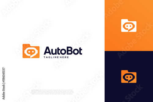 Bot logo design combine with file document icon