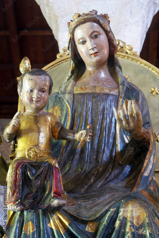 Fototapeta premium Our Lady of Pag, statue in the Church of St. Mary in Pag, Croatia