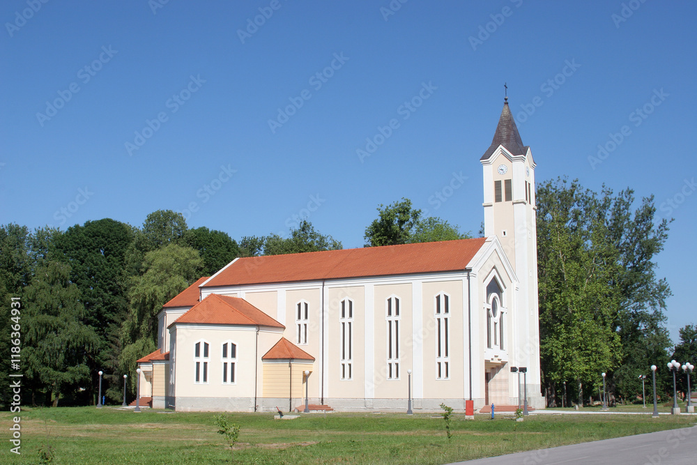 The parish church of Saint John of Napomuk in Glina, Croatia