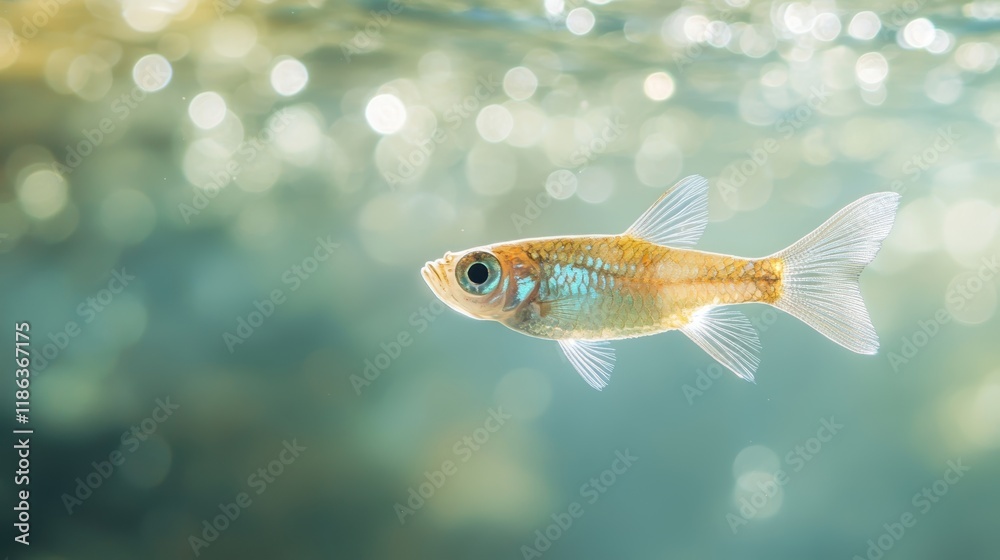 Vibrant Goldfish Swimming Gracefully in Sparkling Aquatic Environment Vibrant Goldfish Swimming Gracefully in Sparkling Aquatic Environment