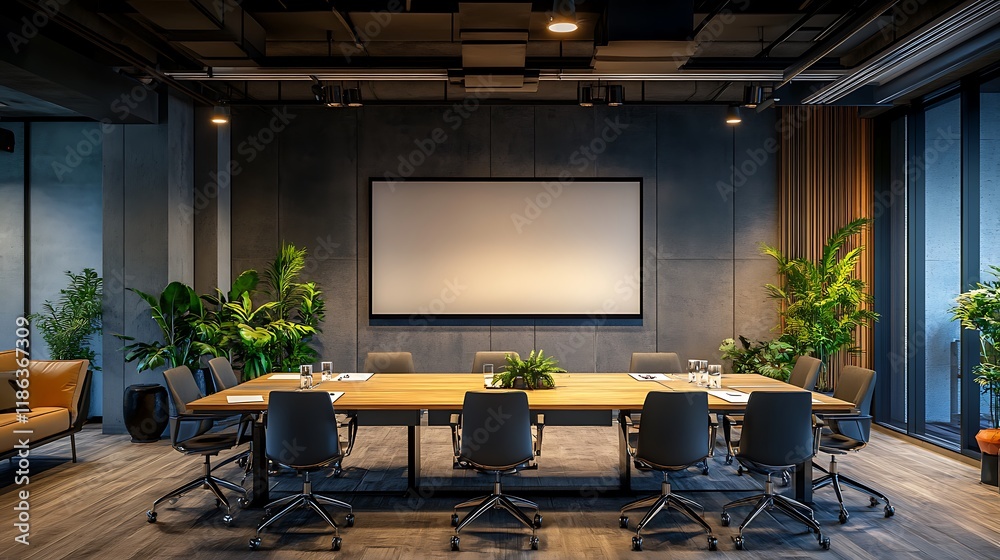 Fototapeta premium Business meeting room modern office interior design contemporary environment