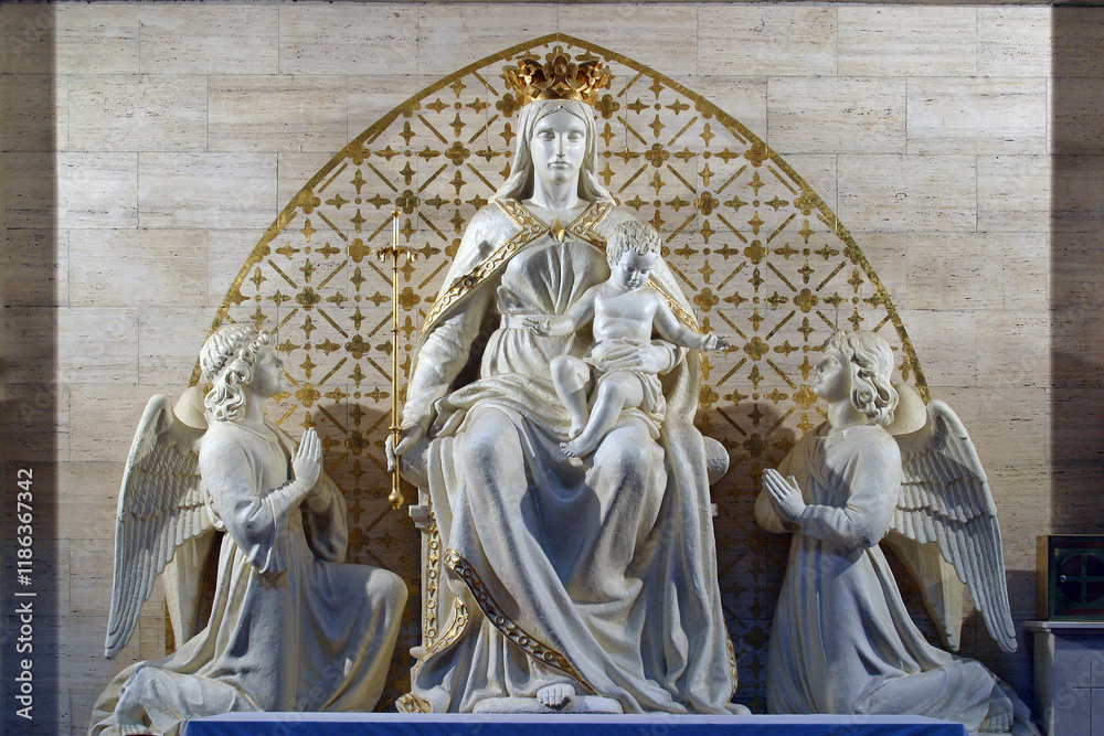 The Virgin and Child on the Throne with Angels, Parish Church of the Visitation of the Virgin Mary in Sanci-Savica, Zagreb, Croatia