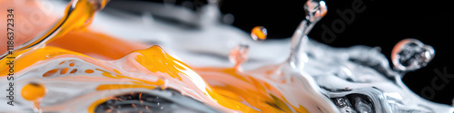Orange and White Liquid Splash