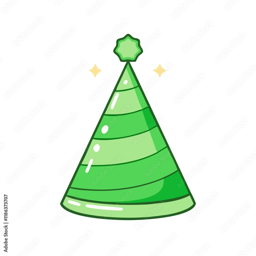 green party hat vector icon, patrick’s day vector illustration - simple illustration of green party hat perfect for logos, and patrick’s day -themed designs. green party hat vector icon, patrick’s day vector illustration - simple illustration of green party hat perfect for logos, and patrick’s day -themed designs.
