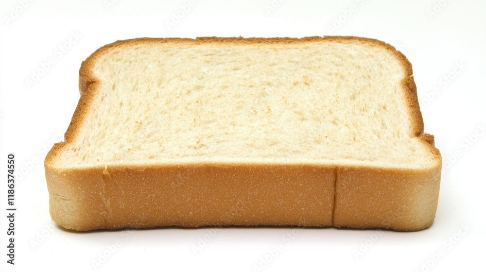 Freshly Baked Slice of Soft Whole Wheat Bread on White Background Freshly Baked Slice of Soft Whole Wheat Bread on White Background