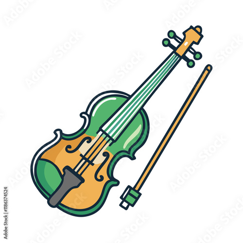irish fiddle vector icon, patrick’s day vector illustration - simple illustration of irish fiddle perfect for logos, and patrick’s day -themed designs.