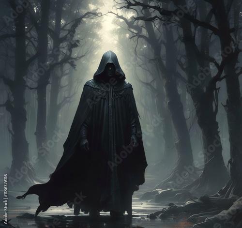 Illustration of dark wizard.