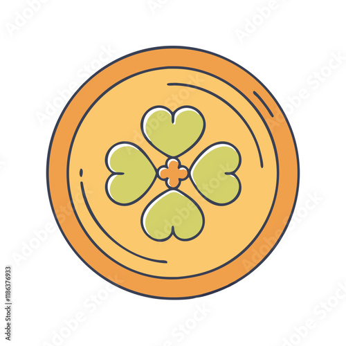 lucky penny vector icon, patrick’s day vector illustration - simple illustration of lucky penny perfect for logos, and patrick’s day -themed designs.