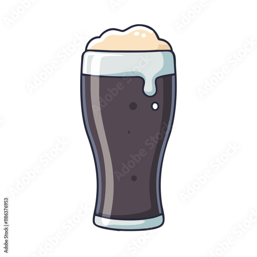 pint of stout vector icon, patrick’s day vector illustration - simple illustration of pint of stout perfect for logos, and patrick’s day -themed designs.