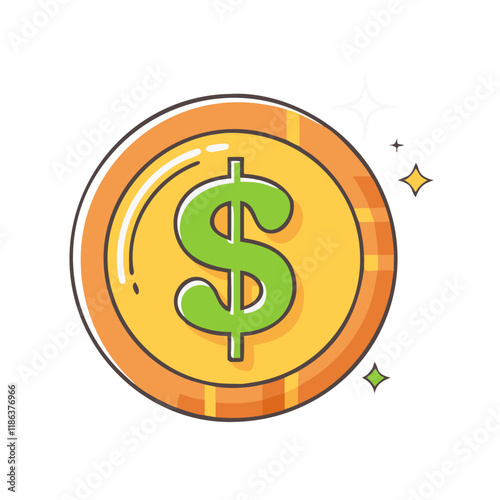 lucky penny vector icon, patrick’s day vector illustration - simple illustration of lucky penny perfect for logos, and patrick’s day -themed designs.