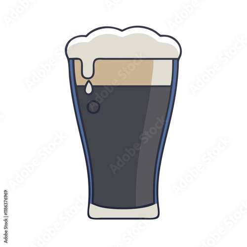 pint of stout vector icon, patrick’s day vector illustration - simple illustration of pint of stout perfect for logos, and patrick’s day -themed designs.