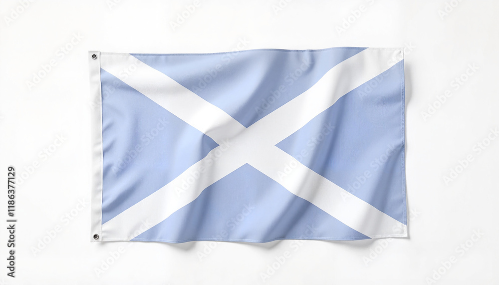 Scotland flag waving on a white background Scotland flag waving on a white background