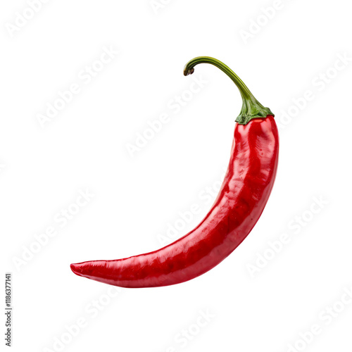 Chili Pepper: Vibrant Red Chili Pepper Isolated on White Background
