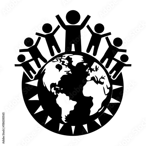 Inclusive World vector silhouette