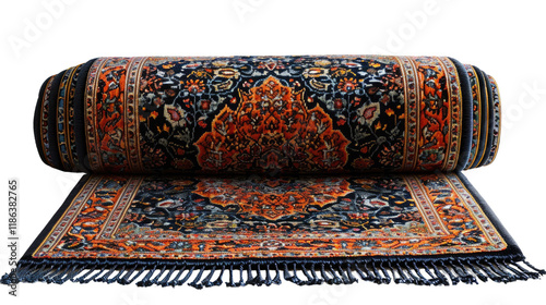 Muslims prayer mat on white background. photo