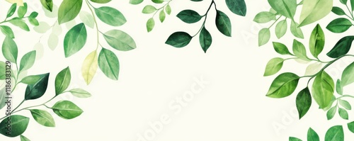 Green leaves, nature, foliage, floral arrangement vibrant green leaves on a light background create a fresh and calming atmosphere for design