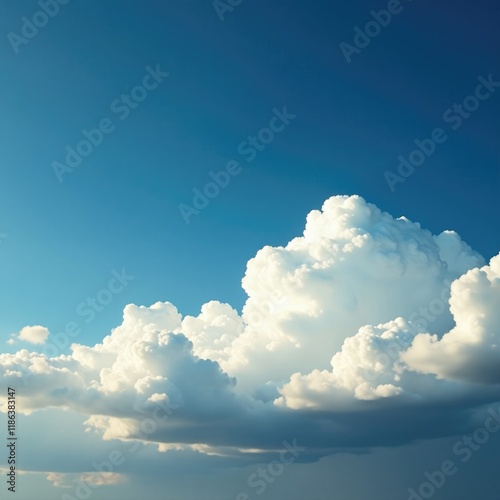 Cloudy sky with white cloud against darkening horizon, clouds, open photo