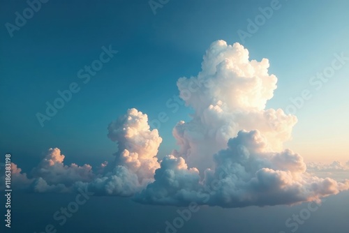 Cloudy sky with white cloud against darkening horizon, clouds, vast photo