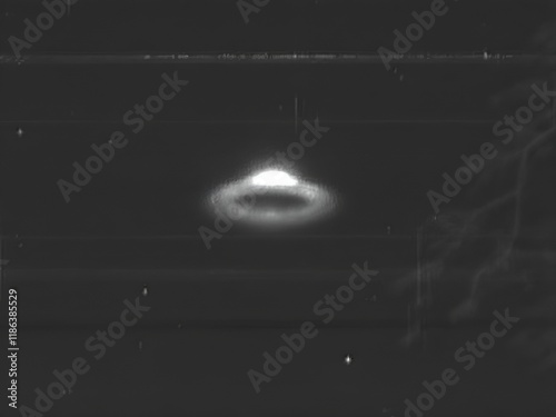 Close Encounter: Black and White UFO Photograph photo