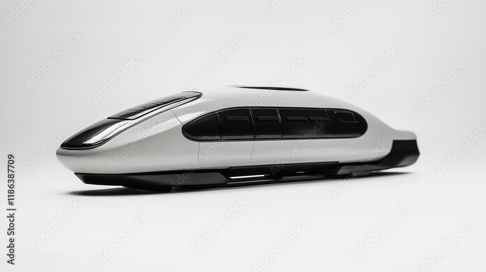 Futuristic train model, white isolated background. Futuristic train model, white isolated background.