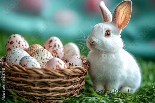 Joyful Easter Eggs against a WoodenBackdrop: A Day of Mirth on Easter Monday photo