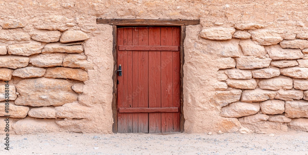 A depiction of an ancient Hebrew home in Egypt, featuring the Passover sign on the door frame A depiction of an ancient Hebrew home in Egypt, featuring the Passover sign on the door frame